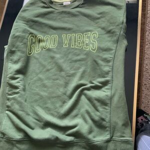Wonder Nation Green 'Good Vibes' Crewneck Sweater